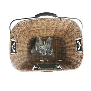 35*25*26cm Hand-made Poly-rattan Bicycle Front Basket