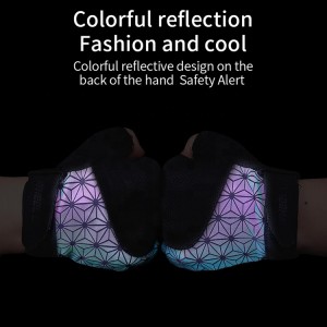 Shock-Absorbing Anti-Slip Bike Riding Gloves Bicycle Cycling Gloves Half Finger Colorful Reflective