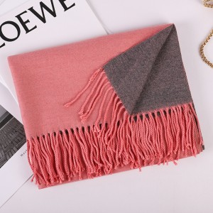 cashmere scarf double sided  Reversible Contrast Scarf