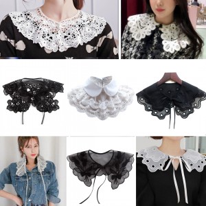 White Lace Collar Necklace Style Clothing Accessory for Women