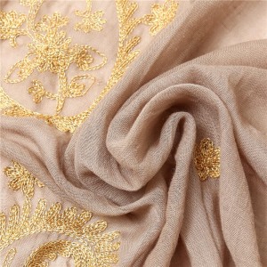 High Quality Embroidered Shimmer Hijab Shawl Cotton Thin Scarf Woman