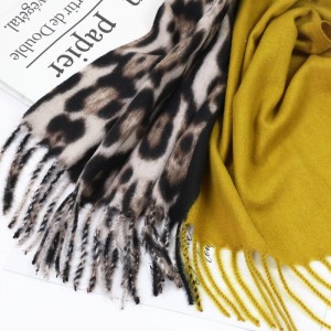 jacquard scarf Cashmere Jacquard Shawl with Fringed Edges