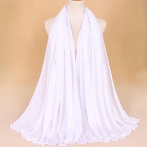 Women  Hijab Scarf Fashion Scarves with Pearls Long Scarf