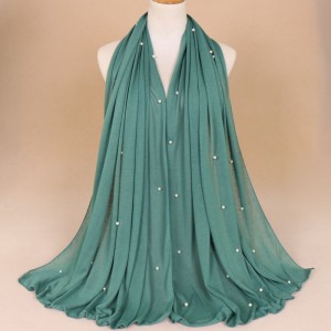 Women  Hijab Scarf Fashion Scarves with Pearls Long Scarf