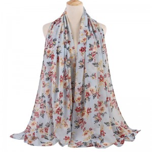 printed chiffon hijab Long Chiffon Floral Scarves
