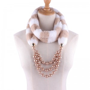 Fashion Neckerchief Scarf Necklaces Beads mixed Color fur Jewelry Shawl