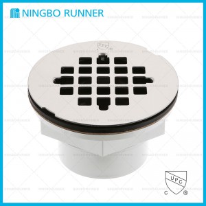 New Delivery for Kitchen Strainer Basket - Plastic Solvent Weld Sho wer Drain PVC with Stainless Steel Strainer 2 – Ningbo Runner