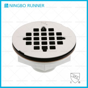 Plastic Shower Drain PVC with Stainless Steel Strainer 2