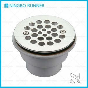 Two Piece Solvent Weld Shower Drain PVC with Stainless Steel Strainer 2