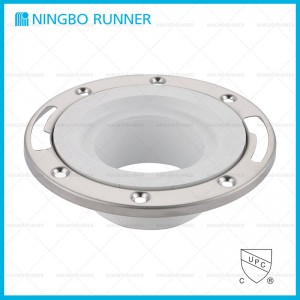 3 Closet Flange PVC with Swivel Stainless Steel Ring without Test Cap