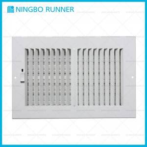 Steel Register 2-way-with Damper Sidewall Ceiling Register White