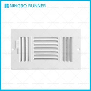 Factory Price Plastic Floor Registers -  Steel Register 3-way-with Damper Sidewall Ceiling Register White – Ningbo Runner