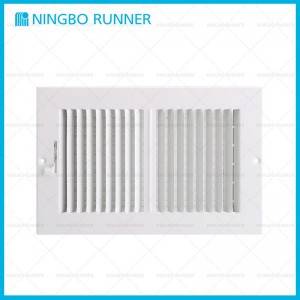 Top Quality Steel Curved-Blade Registers - Steel Register 2-Way-with Damper and Metal Lever Sidewall Ceiling Register White – Ningbo Runner