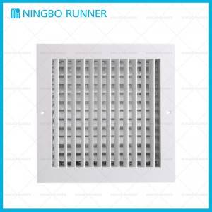 Best Price for Floor Registers - Aluminum Double Deflection Vertical and Horizontal Grille with Damper White Sidewall and Ceiling Supplies and Returns – Ningbo Runner
