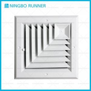 Aluminum Square Ceiling Diffuser-2-Way-Corner-White