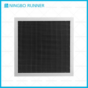 R6 Aluminum Egg Crate Return Grille with R6 Insulation White 24×24 inch