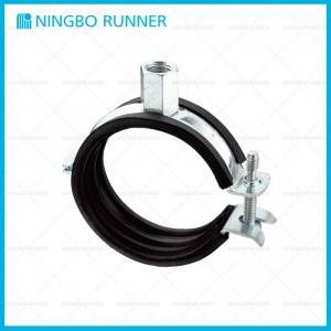 Factory wholesale Beam Clamp Pipe Support - Quick Locking Pipe Clamp with Rubber – Ningbo Runner