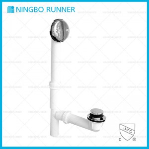 Chinese Professional Bathroom Sink Waste - Toe Touch Plastic Tubular Bath Waste with different surface treatment – Ningbo Runner