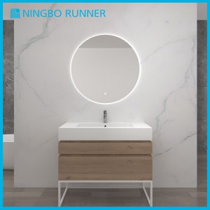 New Design Matt White Metal Frame Industry Style Modern Bathroom Cabinet with Basin Vanity Set
