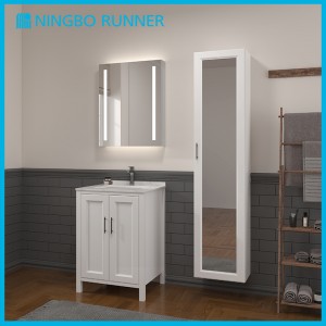 24″New Transitional design Freestanding Bathroom Vanity Unit with Mirror Cabinet And High Cabinet