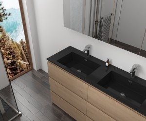 1400mm Modern Freestanding Bathroom Vanity Unit with Mirror Cabinet