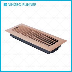 Plastic Register Louvered Floor Register ABS White and Taupe