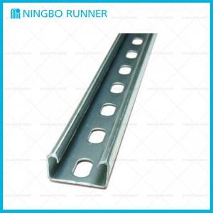 OEM Customized Short Pipe Clamp - 41*21 C-Channel for Steel Channel Support System with Punched Holes – Ningbo Runner