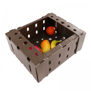 ასპარაგუსის ყუთის შესაფუთი ქარხანა საბითუმო პლასტმასის ხილის ყუთი PP გოფრირებული პლასტმასის კორფლუტის გოფრირებული ბამიის ყუთი სატაცურის ყუთი