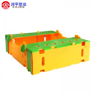 Provedor de caixas de okra vexetais personalizadas embalaxe de caixa de plástico ondulado Caixa de froitas e verduras