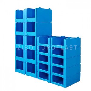 China Factory Colored Custom Coroplast Boxes Folding Stackable Storage Corrugated Boxes