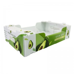 Miljøvennlig sammenleggbar fruktemballasjeboks plastbølget grønnsaksboks Avokadoboks
