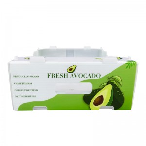 Caixa de embalagem de frutas dobrável ecológica, caixa de vegetais ondulada de plástico, caixa de abacate