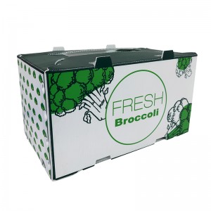 Нов метод на пакување Пластична брановидна кутија за пакување кутии за брокула свеж зеленчук и овошје