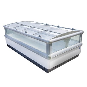 Europe style for Commercial Double Glass Door Island Chest Cabinet Freezer for Frozen Food