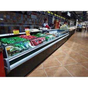 IOS Certificate 1.5m 1.8m 2m Supermarket Commercial Counter Fresh Meat Seafood Display Refrigerator Freezer