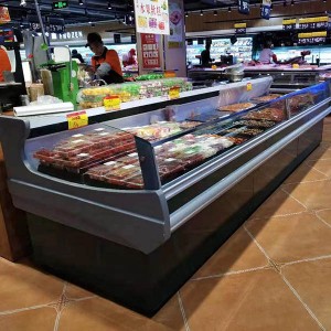 IOS Certificate 1.5m 1.8m 2m Supermarket Commercial Counter Fresh Meat Seafood Display Refrigerator Freezer