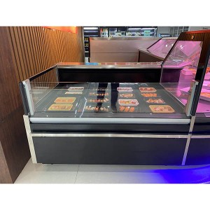 Fresh Meat Sushi Salad Service Over Counter With Straight Glass
