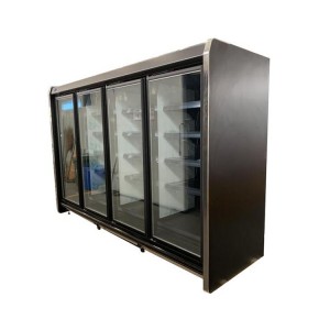Factory source China Frozen Meat and Fish Display Island Used Glass Door Deep Fridge for Supermarket