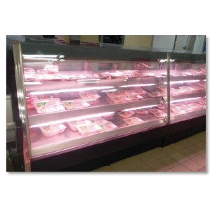 High-end stainless steel vertical fresh meat service counter