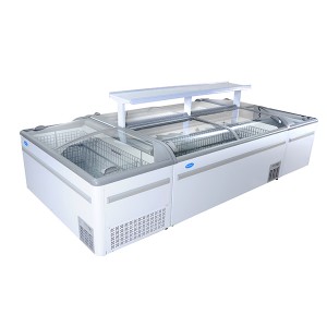 China Gold Supplier for Efficient Frozen Capacity and Energy Saving Double Island Cabinet to Store Frozen Meat Freezer