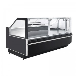 100% Original Cake Display Fridge Showcase - Straight glass service showcase counter for deli and fresh meat – Runte