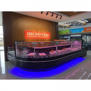 Straight glass service showcase counter for deli and fresh meat