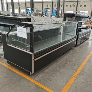 Straight glass service showcase counter for deli and fresh meat