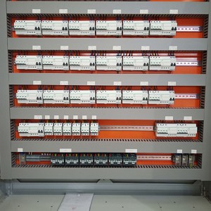 Electric distribution box with brand names parts