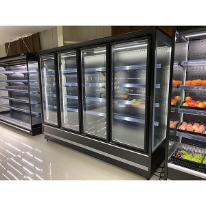 High Quality China Commercial Supermarket High Quality Compressor Glass Door Display Refrigerator Open Chiller