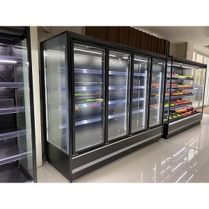 PriceList for Supermarket Refrigerated Showcase Display Refrigerator Upright Glass Door Chiller