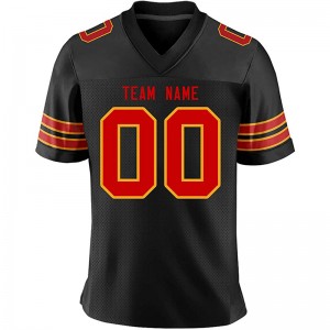 China Cheap price Fc Uniform - Custom Black Red-Yellow American Football Jersey – JUEXIN
