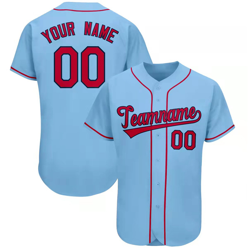 Factory wholesale Make Your Own Baseball Jersey - Men Custom Water Blue Baseball Jersey – JUEXIN