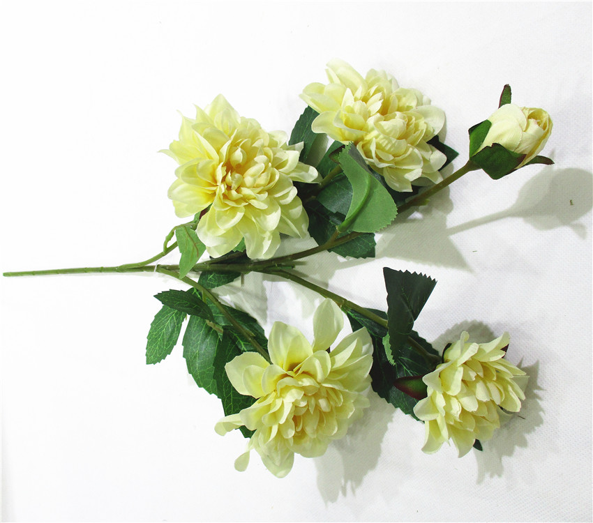 Heads Dahlia Fake Flowers Artificial Dahlia Flowers Faux Flowers for Home Wedding Party Office Supplies