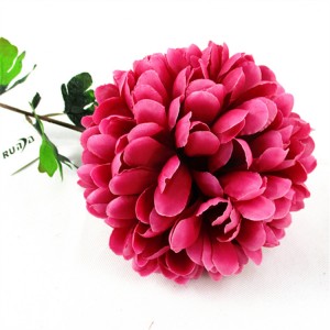 China Factory Wholesale Artificial Flowers Single Round Chrysanthemum